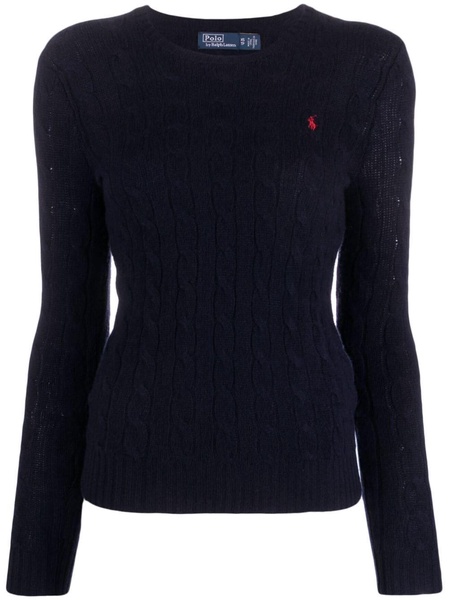 logo-embroidered wool-cashmere jumper