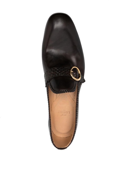 buckle-embellished leather loafers