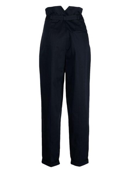 belted cotton trousers