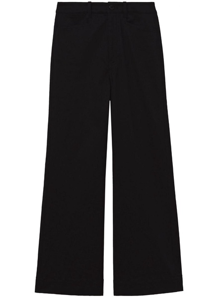 high-waisted cropped trousers