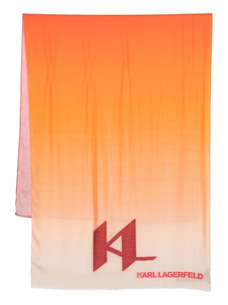 logo-print ombré-effect scarf