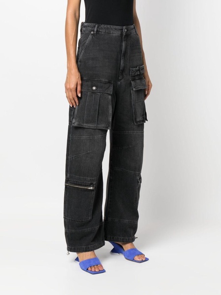 cargo-pocket wide-leg jeans