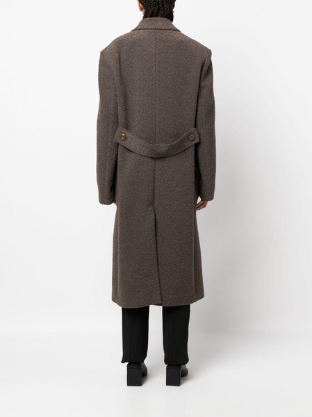 curly-texture wool-blend coat