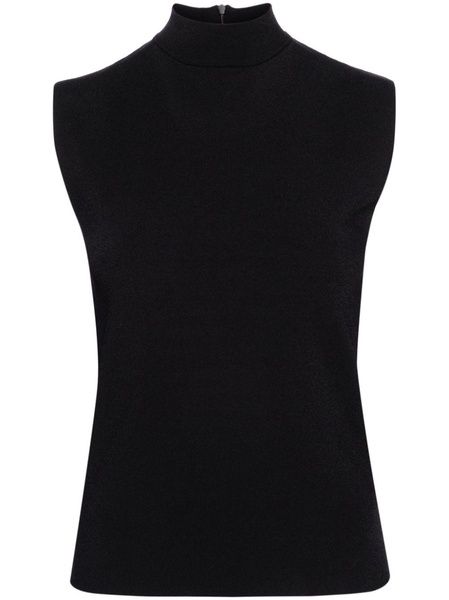 mock-neck jersey tank top