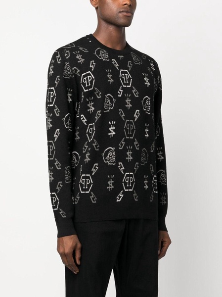 LS jacquard monogram jumper