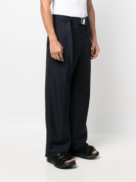 flared high-waisted trousers