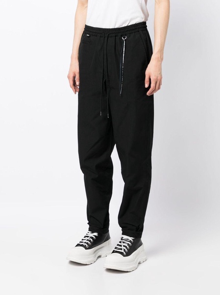 logo-print tapered-leg trousers