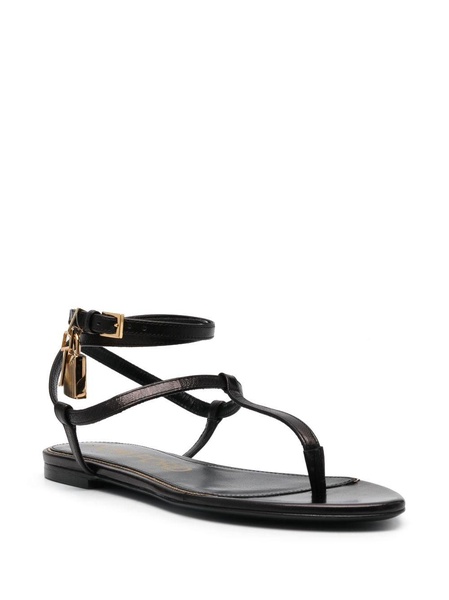 Padlock flat sandals