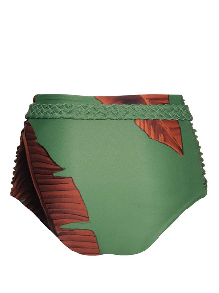 Cumbi leaf-print bikini bottoms