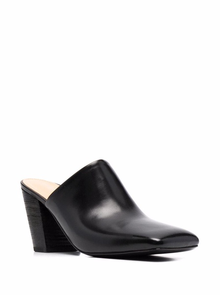 square-toe leather mules