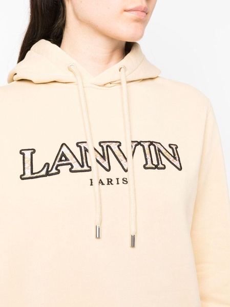 logo-embroidered cotton hoodie