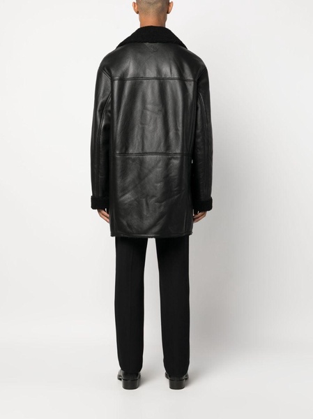 shearling-lining leather coat