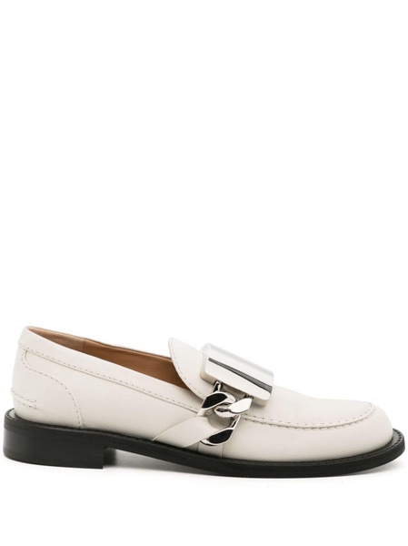 Gourmet plaque-detail leather loafers