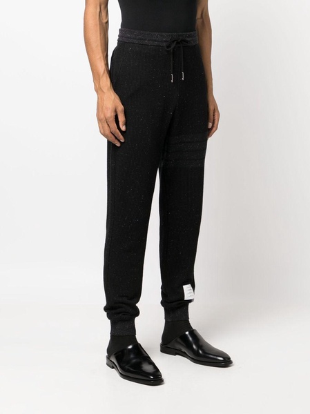 flecked knitted track pants