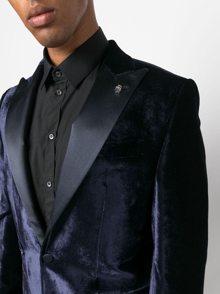 velvet-finish blazer