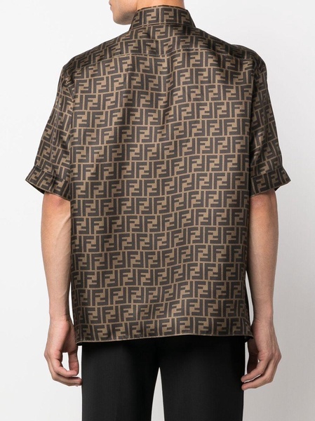 FF-logo print silk shirt