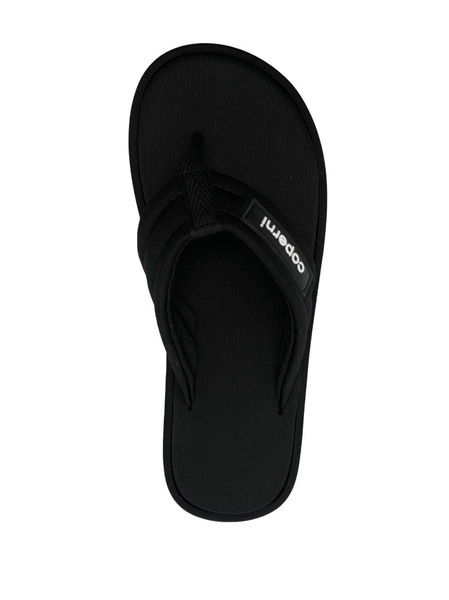 logo-embossed flip flops