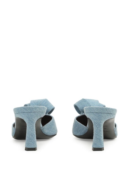 Bigoudi denim mules