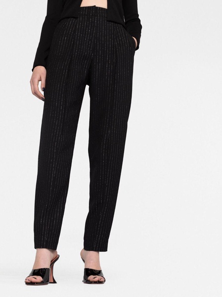 pinstripe wool trousers