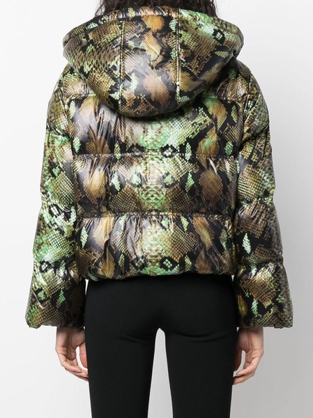 snakeskin-print padded jacket