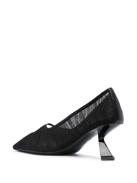 75mm sculpted-heel tulle pumps