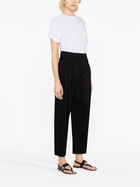 pleat-detail high-waisted trousers