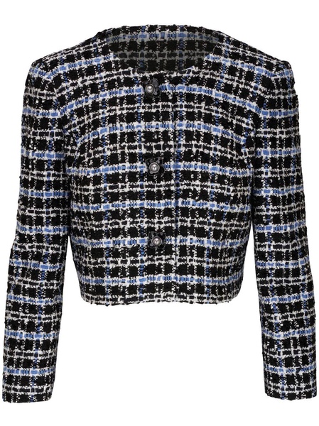 round-neck tweed cropped jacket