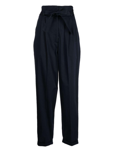 belted cotton trousers