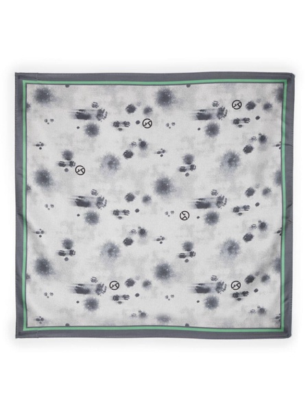 logo-print silk foulard scarf