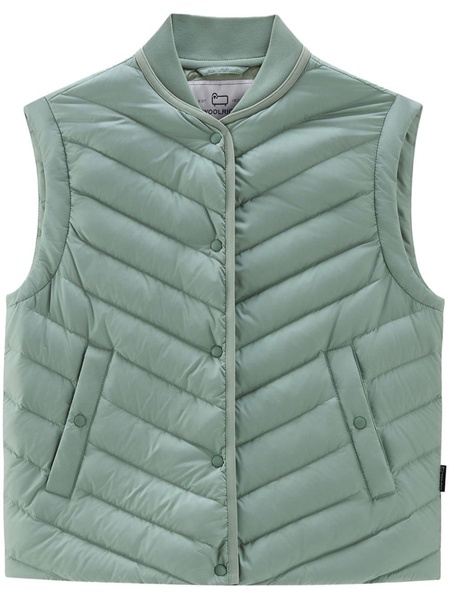 chevron-quilted padded gilet