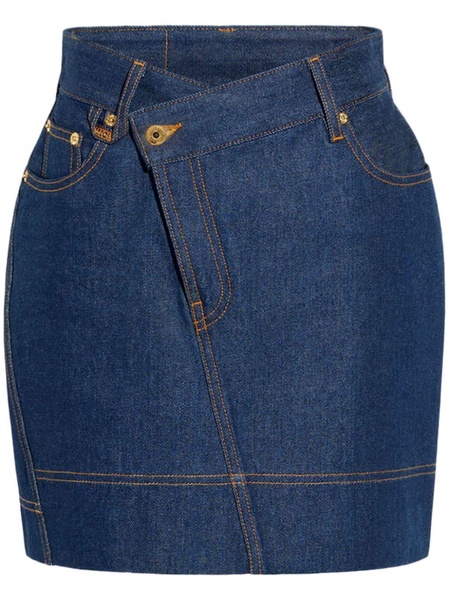 De-nimes asymmetric-waistband denim mini skirt