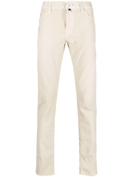 mid-rise straight-leg chinos