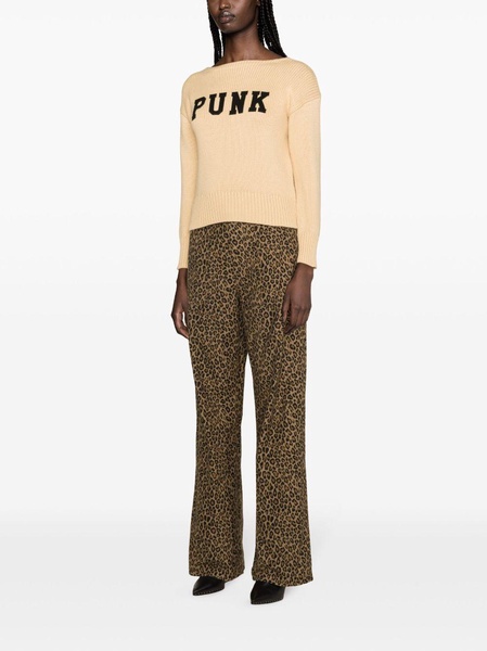 leopard-print wide-leg trousers