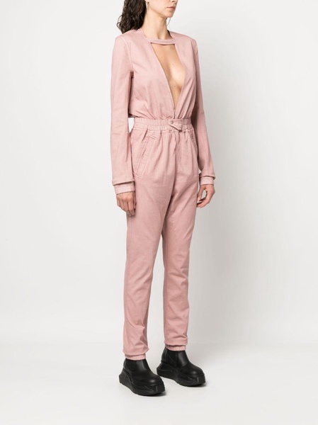 plunging-neck jumpsuit