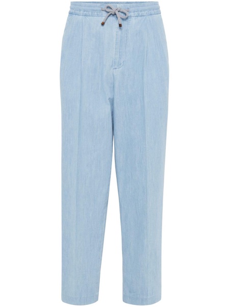 straight-leg chambray jeans