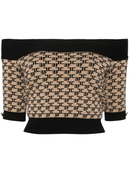 intarsia knit-logo crop top 