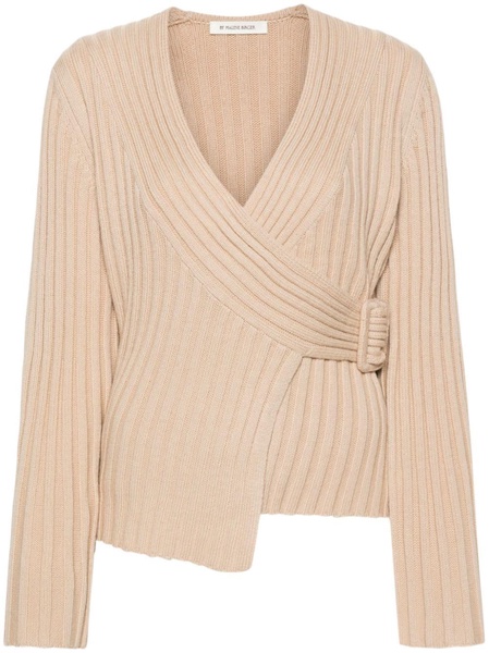 chunky-ribbed wrap top