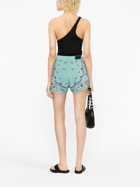 bandana-intarsia knitted shorts