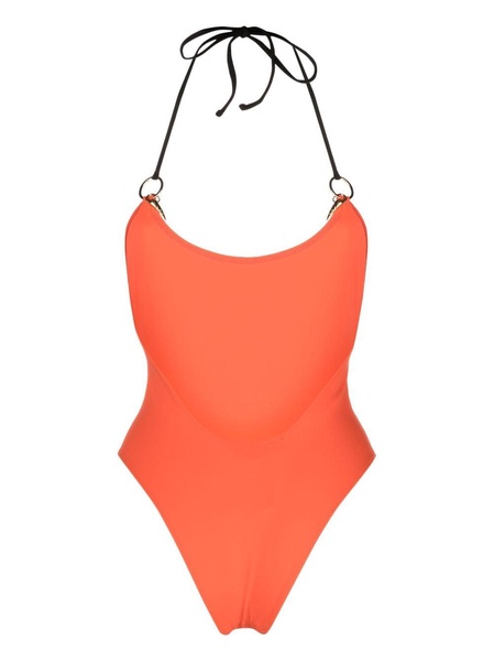 halterneck tie-fastening swimsuit