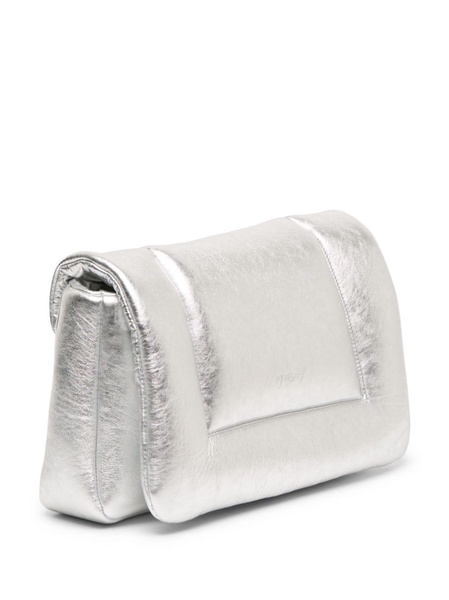 Cornice laminated leather clutch