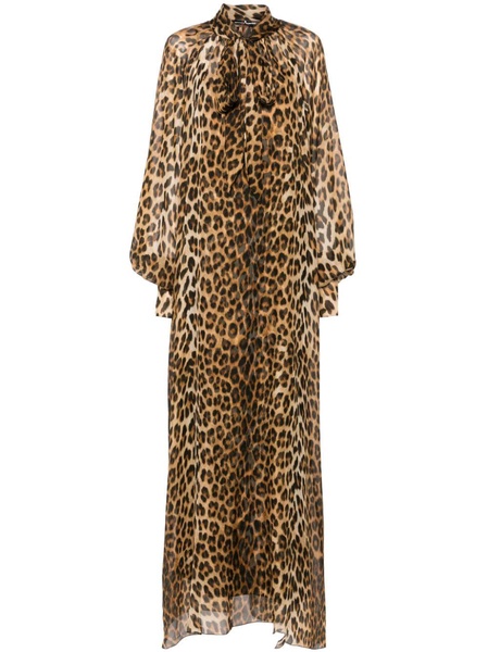 animal-print silk kaftan