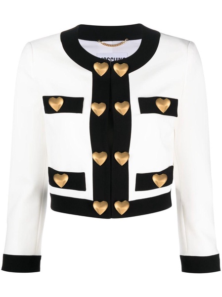 heart-embellished cropped jacket