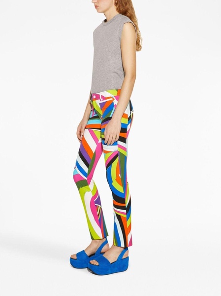 Iride-print cropped trousers