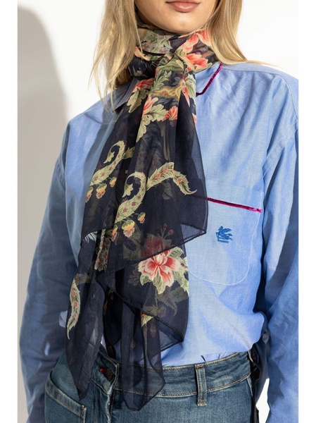 floral-print scarf