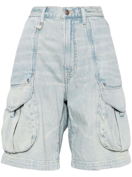 multi-pocket denim shorts 