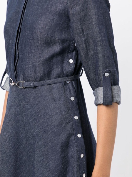 denim-shirt midi dress