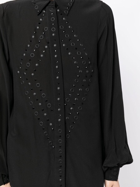 eyelet-embellished silk shirt 