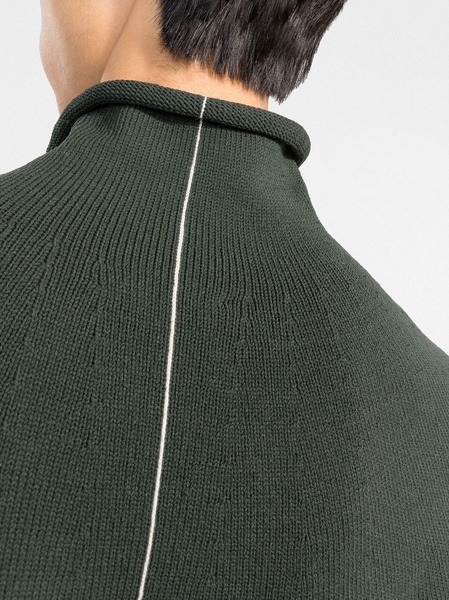 fisherman-knit mock-neck jumper