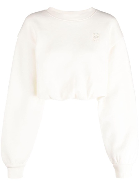 logo-embroidered cropped sweatshirt