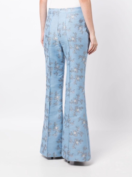 Circa 72 floral-jacquard flared trousers